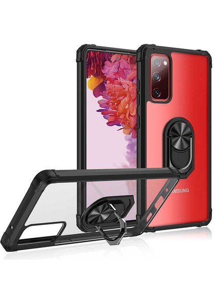 Samsung Galaxy S20 Fe Tam Korumalı Yüzüklü Renkli Kenarlı Manyetik Mola Kılıf Ekran Koruyucu modelleri