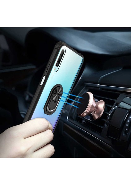 Huawei P Smart Pro Tam Korumalı Yüzüklü Renkli Kenarlı Manyetik Mola Kılıf Kırılmaz Ekran Koruyucu indirimleri