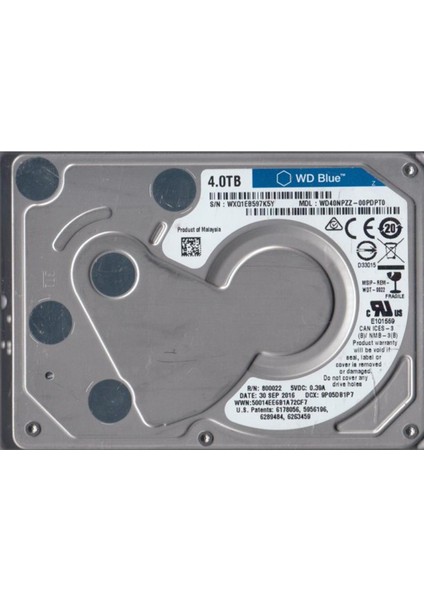 Western Digital 4tb Sata 2.5 Hard Drive WD40NPZZ