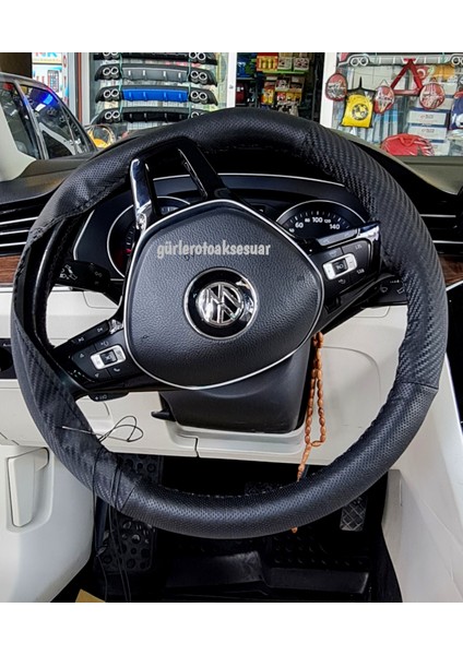 Vw Passat B8 Carbon Direksiyon Kılıfı Dikme Noktalı Karbon Siyah modelleri