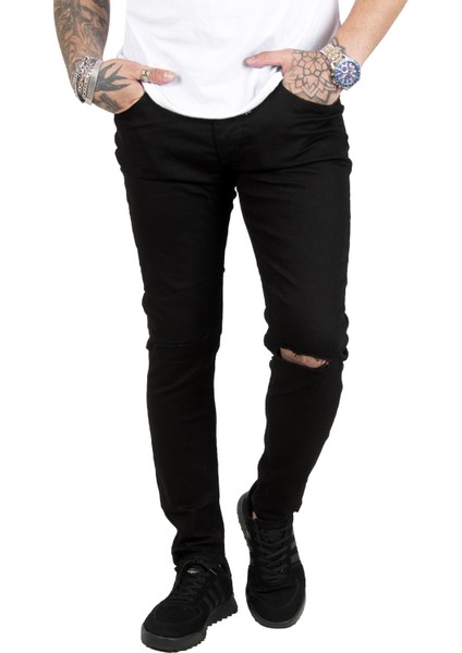 Dizleri Yırtık Likralı Slim Fit Erkek Kot Pantolon 1902114 fırsatları