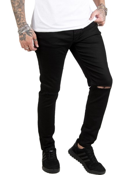 Dizleri Yırtık Likralı Slim Fit Erkek Kot Pantolon 1902114 indirimleri