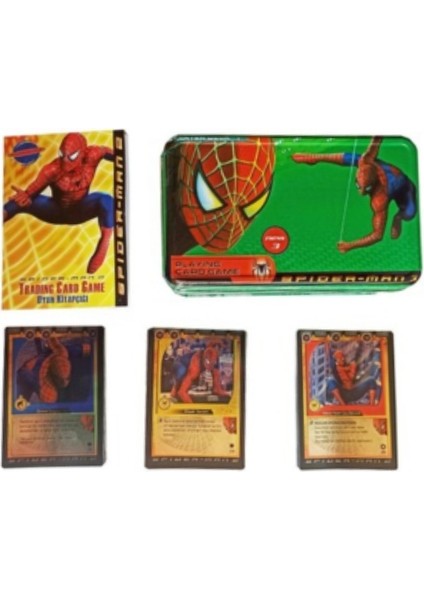 Spiderman Işıklı Figür, Işıklı Maske, Işıklı Sesli Topaç ve 55 Kartları 4 Ürün Birden Spiderman Set