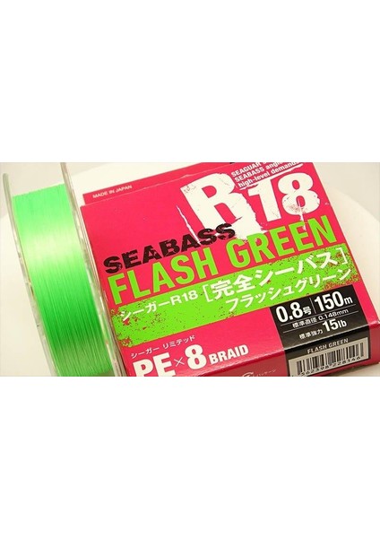 R18 Seabass Flash Green Pex8 Braid 150M Ip Misina