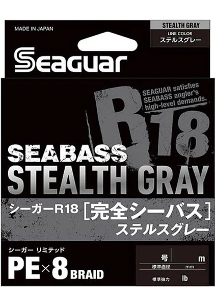 R18 Seabass Stealth Gray Pex8 Braid 150M Ip Misina