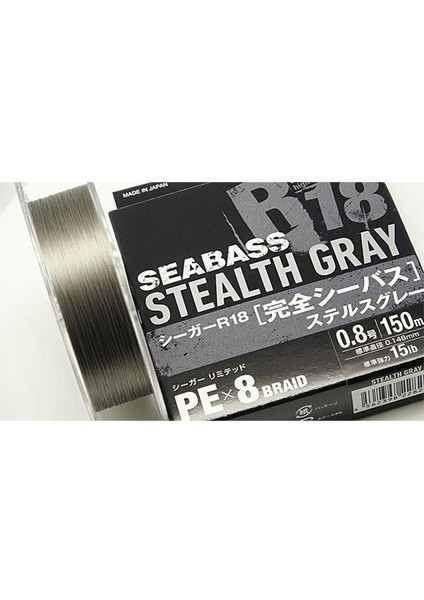 R18 Seabass Stealth Gray Pex8 Braid 150M Ip Misina