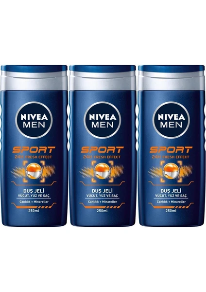 Sport Erkek Banyo ve Duş Jeli 250 ml x 3