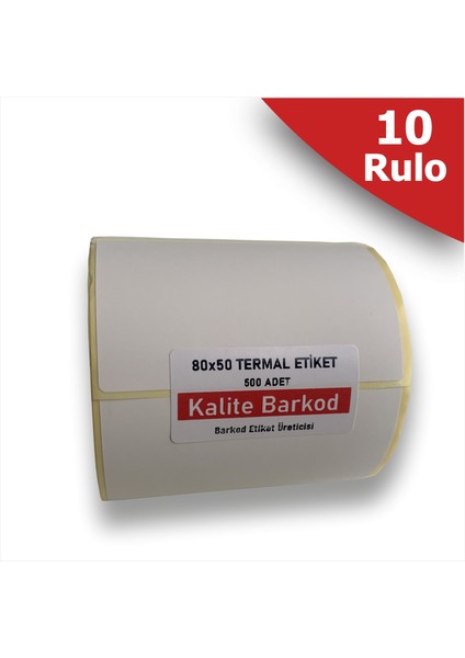 80X50 Termal Etiket | 10 Rulo Barkod Etiketi