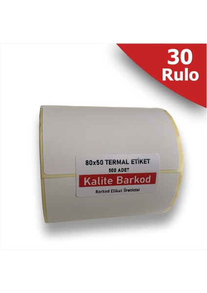 80X50 Termal Etiket | 30 Rulo Barkod Etiketi