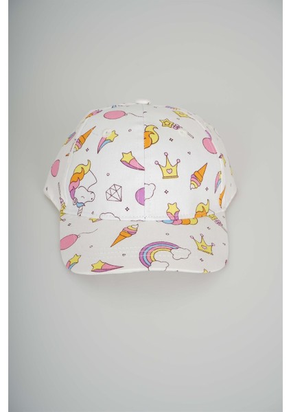 Kitti Unicorn Desenli Kasketli Şapka 1-4 Yaş