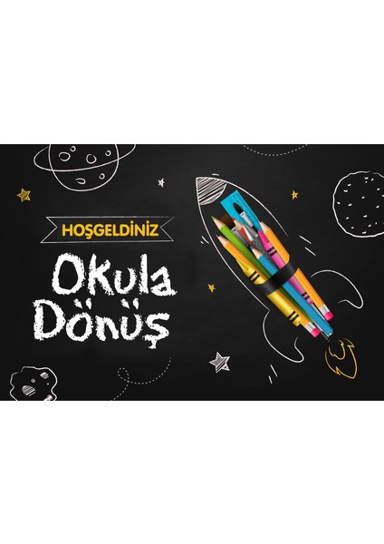 Okullarda Kullanıma Uygun Okula Dönüş Brandası (Arka Fon)