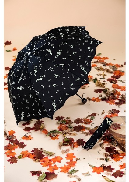 Müzik Notalı Siyah Şemsiye indirimleri
