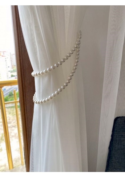 2 Adet Çift Sıra Incili Mıknatıslı Perde Dekoru & Perde Toplayıcı indirimleri