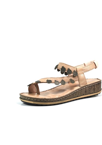1872 Siyah & Bej Comfort Anatomik Parmak Arası Kadın Sandalet