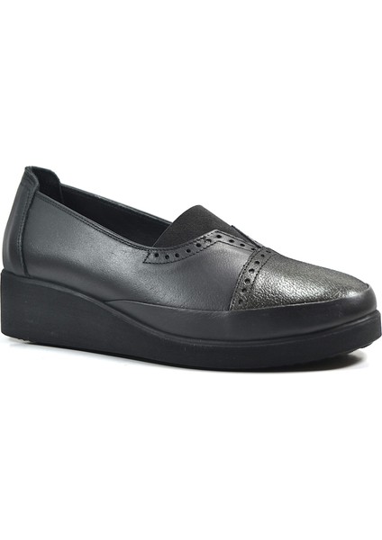 99 Hakiki Deri Siyah Ortopedik Dolgu Topuklu Kadın Ayakkabı fiyatları