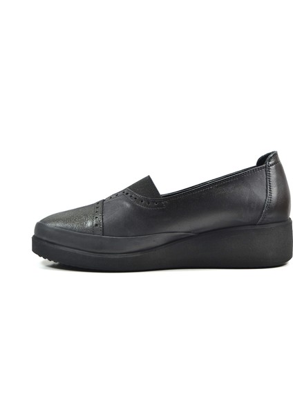 99 Hakiki Deri Siyah Ortopedik Dolgu Topuklu Kadın Ayakkabı modelleri