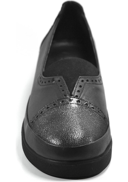 99 Hakiki Deri Siyah Ortopedik Dolgu Topuklu Kadın Ayakkabı fırsatları