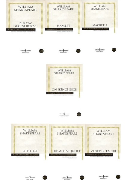Macbeth - Hamlet - Othello - Romeo ve Juliet - On Ikinci Gece - Venedik Taciri - Bir Yaz Gecesi Rüyası / 7 Kitap Set - William Shakespeare