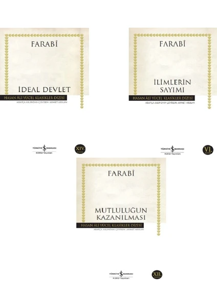 Ilimlerin Sayımı - Mutluluğun Kazanılması - Ideal Devlet / 3 Kitap Set - Farabi