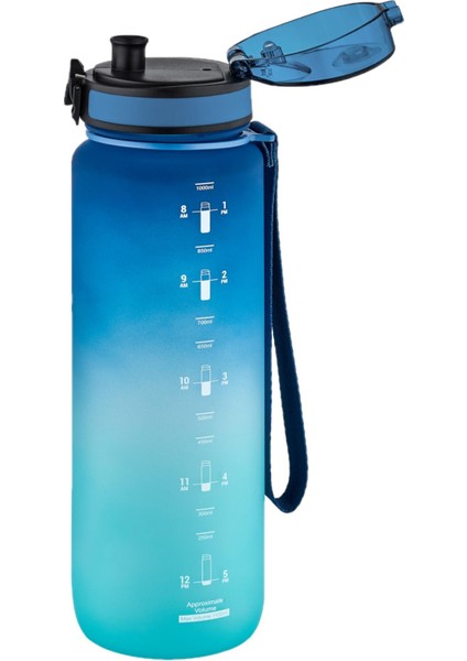 Tritan Matara 1000 ml Mavi Yeşil Çift Renk