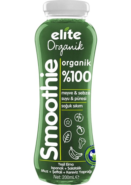 Organik %100 Smoothie Yeşil 200 ml