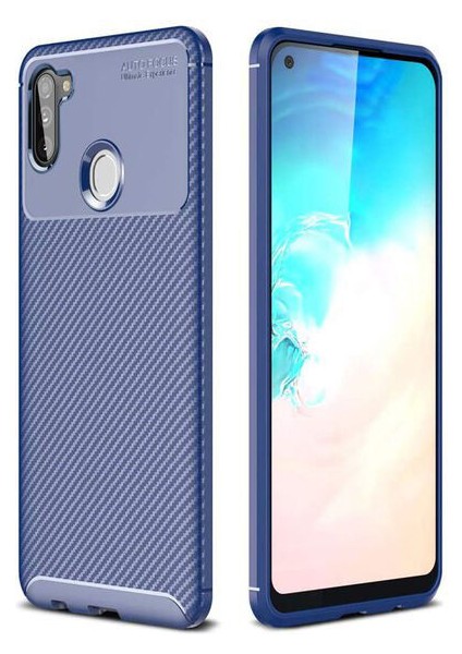 Samsung Galaxy M11 Karbon Görünüm Negro Silikon Kılıf