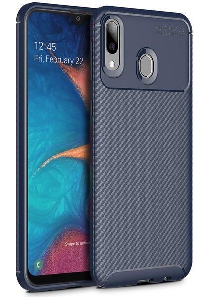 Samsung Galaxy A20 Karbon Görünüm Negro Silikon Kılıf