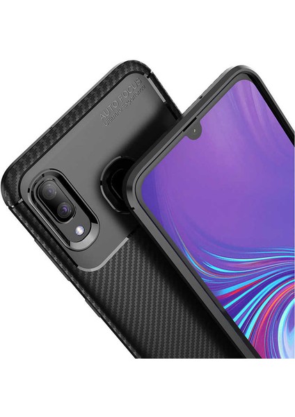 Samsung Galaxy A40 Karbon Görünüm Negro Silikon Kılıf