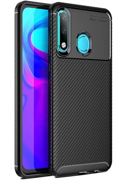 Huawei P30 Lite Karbon Görünüm Negro Silikon Kılıf