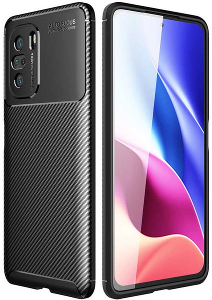 Xiaomi Redmi K40 Pro Karbon Görünüm Negro Silikon Kılıf