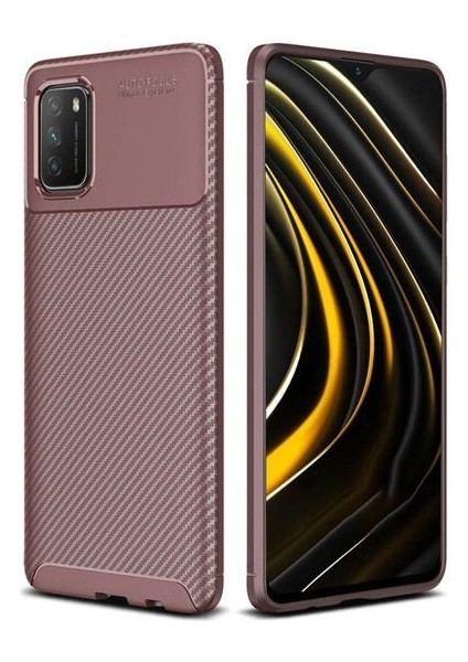 Xiaomi Poco M3 Karbon Görünüm Negro Silikon Kılıf
