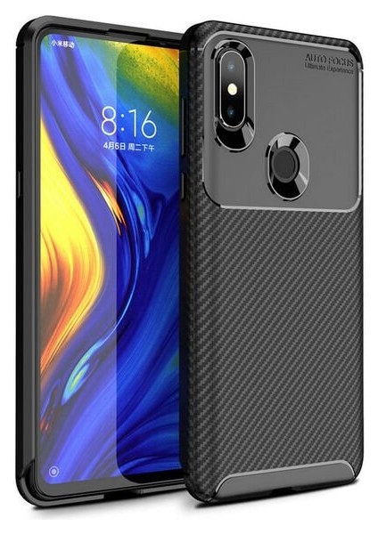 Xiaomi Mi Mix 3 Karbon Görünüm Negro Silikon Kılıf