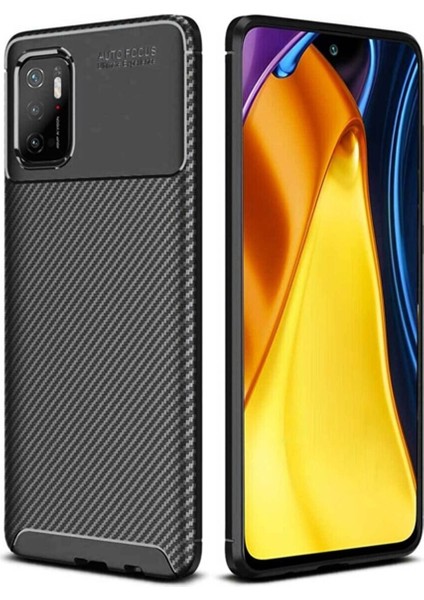 Xiaomi Poco M3 Pro Karbon Görünüm Negro Silikon Kılıf