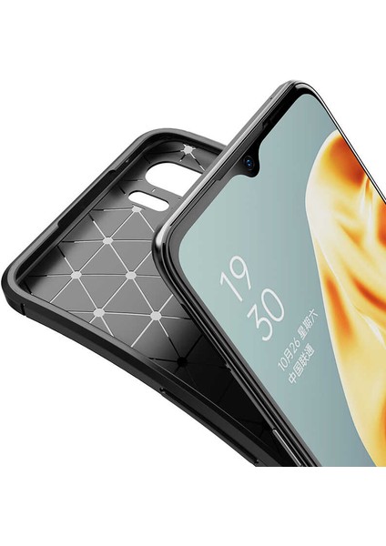 Oppo Reno 3 (CPH2043) Karbon Görünüm Negro Silikon Kılıf