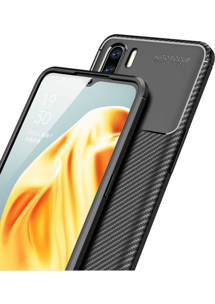 Oppo Reno 3 (CPH2043) Karbon Görünüm Negro Silikon Kılıf