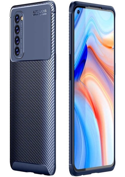 Oppo Reno 4 Pro (CPH2109) Karbon Görünüm Negro Silikon Kılıf