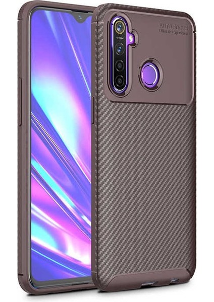 Realme 5i Karbon Görünüm Negro Silikon Kılıf