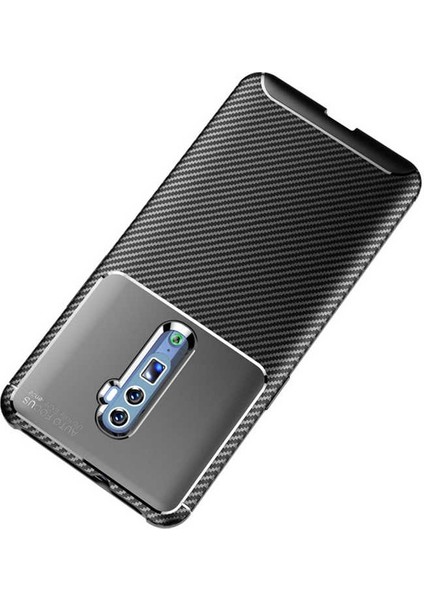 Oppo Reno 10X Zoom Karbon Görünüm Negro Silikon Kılıf