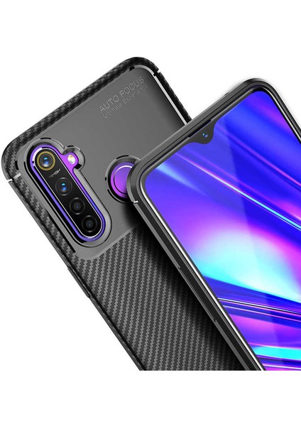 Realme C3 Karbon Görünüm Negro Silikon Kılıf