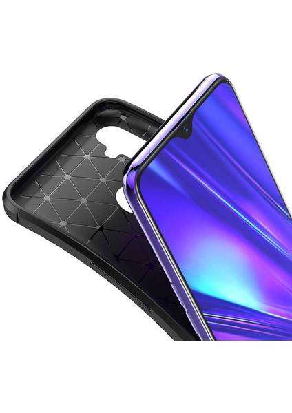 Realme C3 Karbon Görünüm Negro Silikon Kılıf