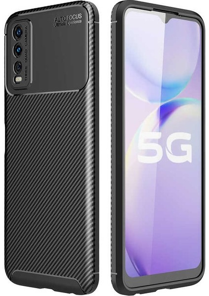 Vivo Y11S Karbon Görünüm Negro Silikon Kılıf