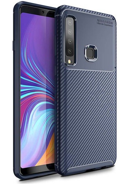 Samsung Galaxy A9 2018 Karbon Görünüm Negro Silikon Kılıf Ekran Koruyucu