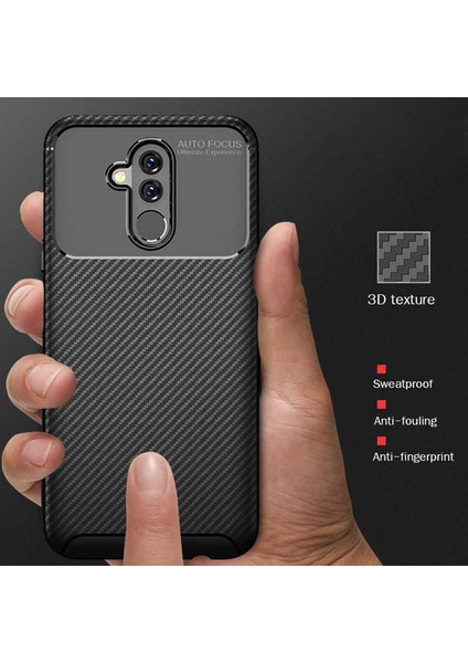 Huawei Mate 20 Lite Karbon Görünüm Negro Silikon Kılıf Ekran Koruyucu fiyatları