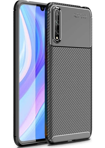 Huawei P Smart S Karbon Görünüm Negro Silikon Kılıf Ekran Koruyucu