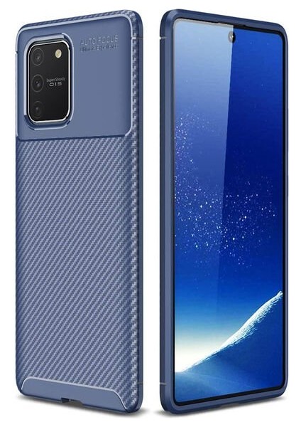 Samsung Galaxy S10 Lite Karbon Görünüm Negro Silikon Kılıf Ekran Koruyucu