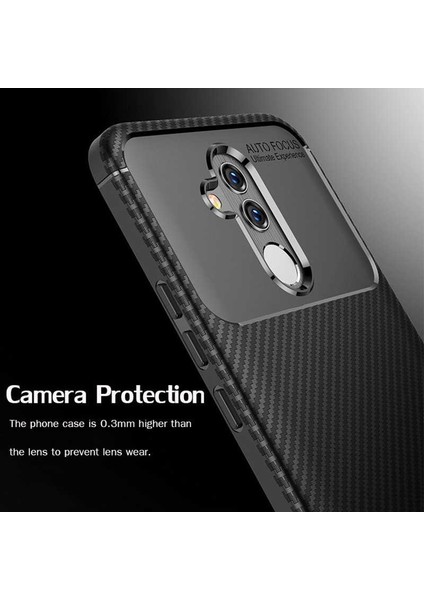 Huawei Mate 20 Lite Karbon Görünüm Negro Silikon Kılıf Ekran Koruyucu modelleri