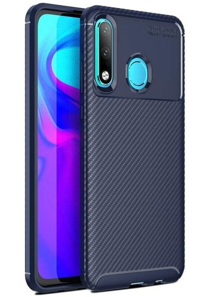 Huawei P30 Lite Karbon Görünüm Negro Silikon Kılıf Ekran Koruyucu