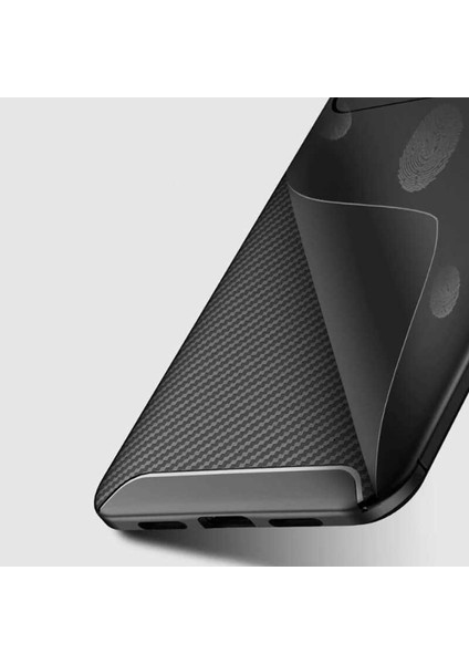 Xiaomi Mi 8 Pro Karbon Görünüm Negro Silikon Kılıf Ekran Koruyucu