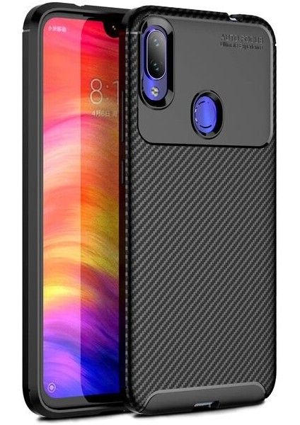 Xiaomi Redmi Note 7 Karbon Görünüm Negro Silikon Kılıf Ekran Koruyucu
