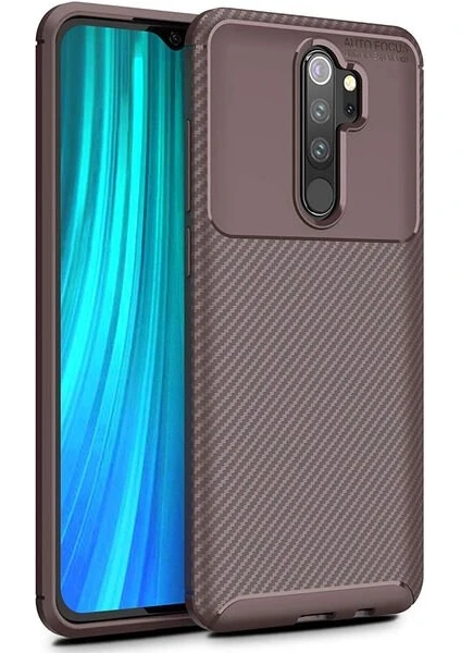 Xiaomi Redmi Note 8 Pro Karbon Görünüm Negro Silikon Kılıf Ekran Koruyucu